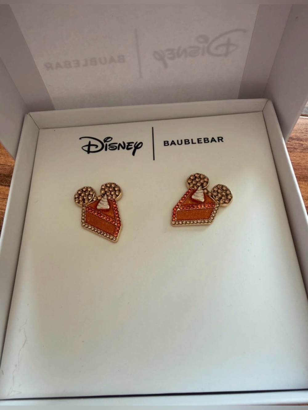 DISNEY X BAUBLEBAR Halloween Autumn Pumpkin Pie Slice & Mickey Ears Earrings NWT